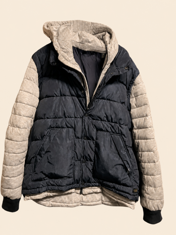 Scotch & Soda donsjack maat XXL Scotch & Soda donsjack maat XXL, donkerblauw met lichtgrijze mouwen