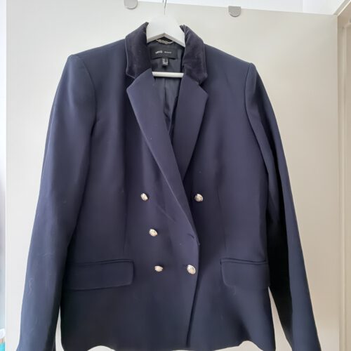 Mango MNG Basics donkerblauwe blazer maat XL, voorzijde