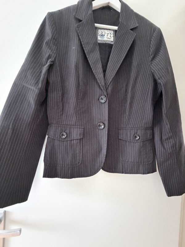 IMG_8064 Esprit donkergrijze blazer met krijtstreep – maat 44