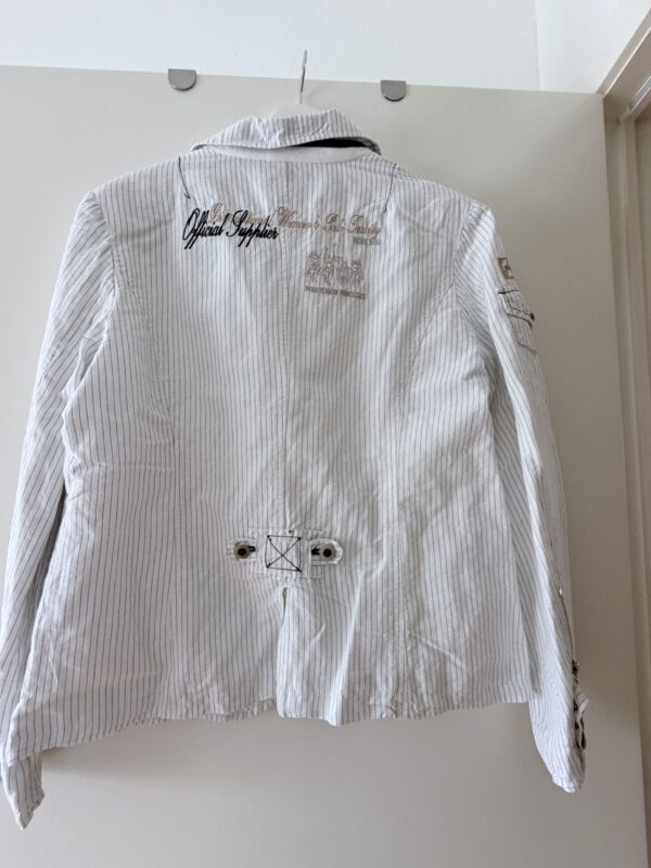 IMG_8070 L’Argentina witte gestreepte blazer met borduursels – maat 42